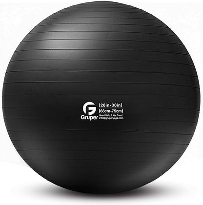 Gruper Yoga and Pilates Ball,4 Sizes Gym Ball for Fitness, Yoga, Workout, Pregnancy and Physical Therapy,Quick Pump Included,Great as Yoga Ball Chair for Office or Home Gym Equipment