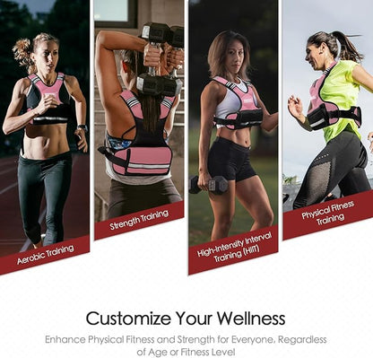 Feyachi Adjustable Weighted Vest - 3-12 lbs/12-20 lbs/20-32 lbs X Type Weight Vest with Reflective Stripe Ideal for Running Workout and Training