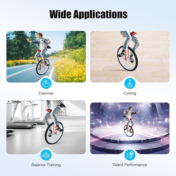 16/24 Inch Wheel Unicycle with Steel Rim, Unicycle Electric Wheel Skidproof Mountain Tire Cycling Sports Exercise with Adjustable Seat, Adults Kids Outdoor Sports Fitness Exercise Tool