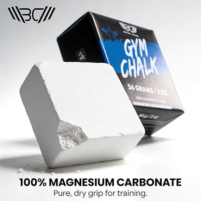 WARM BODY COLD MIND Sport Chalk Block - Gym Chalk for Weightlifting - Moisture-Absorbing Magnesium Carbonate - Gymnastics Hand Grip