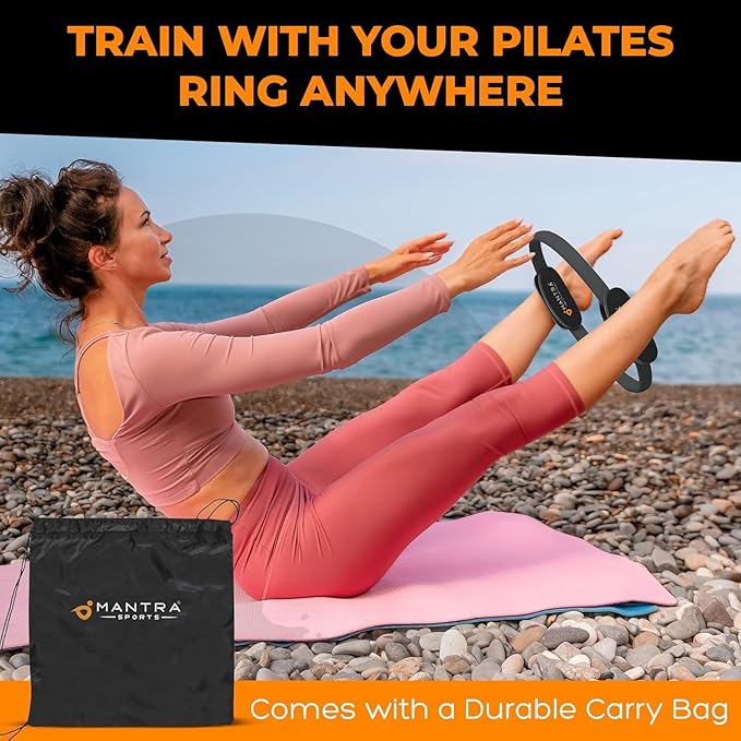 MANTRA SPORTS Pilates Ring Circle, Magic Circle Pilates Ring, Inner Thigh Exercise Equipment, Fitness Rings for Women, Thigh Master Inner Thigh Exerciser, Yoga Ring Pilates Equipment for Home Workouts