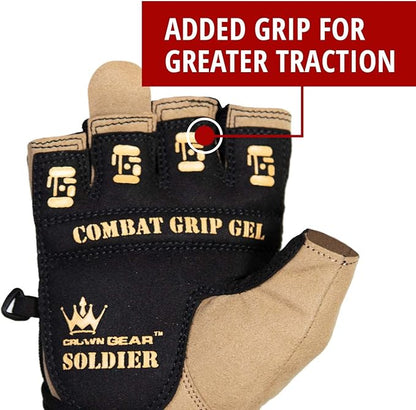 Crown Gear Weightlifting Gloves for Crossfit Workout Training - Fitness Gym Bodybuilding Gloves for Men or Women - Best for Heavy Weight Lifting Exercise Integrated Full Wrist Support Wraps