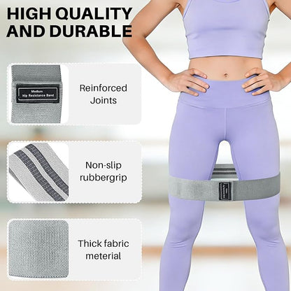 12 PCS Fabric Resistance Bands for Working Out, Booty Bands for Women and Men, Exercise Bands for Legs and Hip,Elastic Stretch Bands for Exercise Yoga Pilates Fitness Home Workout