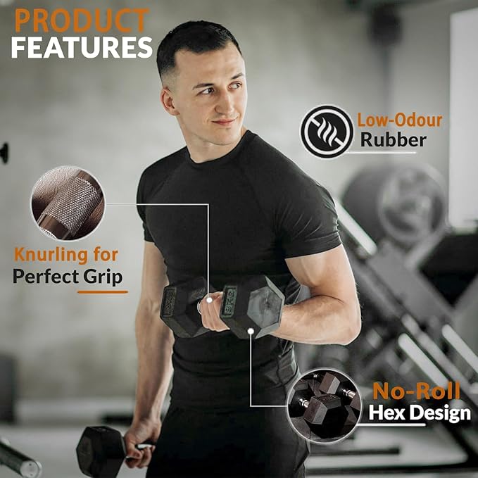 Rubber Hex Dumbbells with Storage Rack 350/450/550 LBS - Free Dumbbell Weight Set for Home Gym Equipment Exercise & Fitness Dumbbells for Strength Training