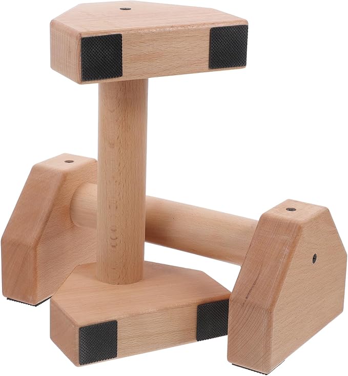Push-Up Bars Wooden Pushup Handles Strength Training Pushup Stands 25Cm Beech Wood Pair for Indoor Outdoor Workout Fitness Equipment
