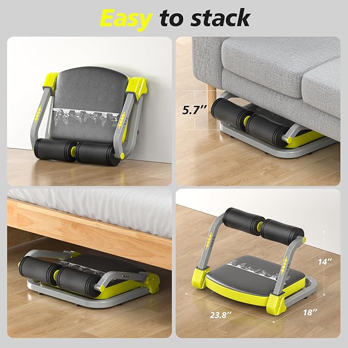 Ab Crunch Machine, Ab Workout Equipment for Home Gym with Adjustable Resistance, Ab Trainer for Stomach and Sit Up Exercise
