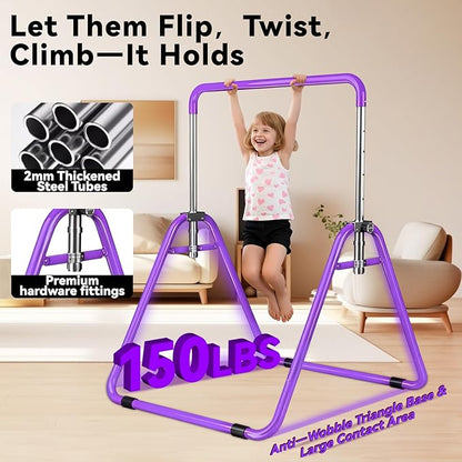 Kids Gymnastics Bar Gymnastic Equipment for Home Adjustable Height Gymnastic Training Bar Gymnastic Stuff for 3-7 Years Old Girls