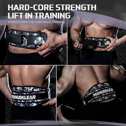 Weight Lifting Belt, Lifting Belts for Women Men,MANUEKLEAR Weightlifting Belt Quick Locking Back Support for Bodybuilding, Fitness, Powerlifting, Cross Training, Squats, Workout, Exercise