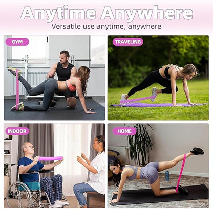 Resistance Bands Set for Men and Women, Pack of 5 Different Levels Elastic Band for Home Gym Long Exercise Workout – Great Fitness Equipment for Training