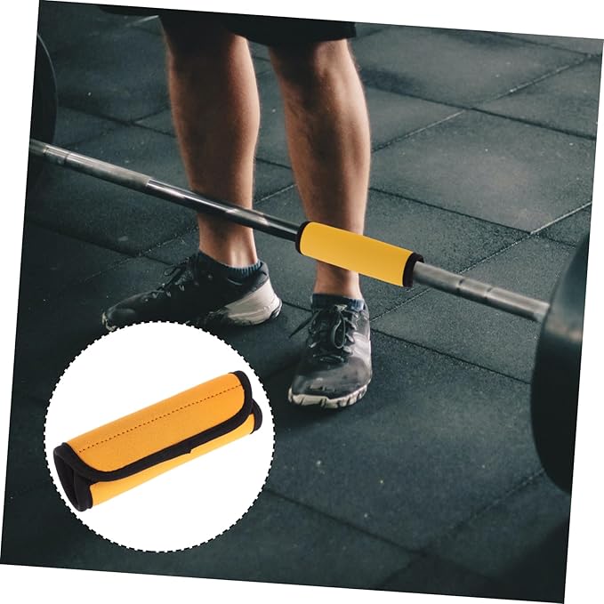 Healifty 2Pcs Portable Barbell Pad for Hip Thrusts and Squats Slip Polyester Protector with Concave Design Easy to Clean Removable Cover for Weight Lifting Gym Equipment Orange Palm Pads