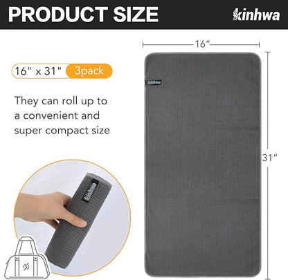 KinHwa Gym Towels - Absorbent Wicking Workout Towels, Quick Dry & Compact, Ideal for Yoga, Fitness, Treadmill or Indoor Bike