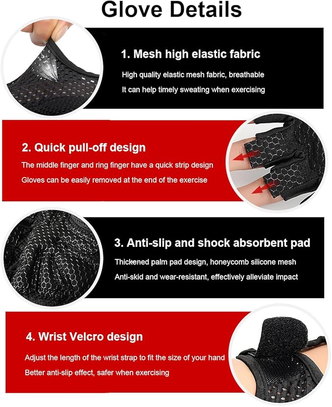 Workout Gloves for Women & Men, Gym Gloves Weight Lifting Gloves for Men, Mens Workout Gloves Fitness Gloves