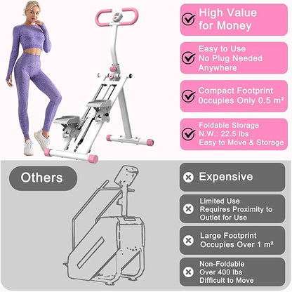 Stair Stepper for Home, 265lbs Vertical Climber Machine for Full-Body Exercise, Resistance Home-Upgrade Climber Fitness Equipment with Stable Frame Adjustable Handlebar for Women Men