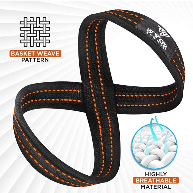 WYOX Figure 8 Weight Lifting Straps for Weightlifting Heavy Duty Deadlifting Workout Straps | Wrist Wraps Gym Equipment Gear Men Women PAIR