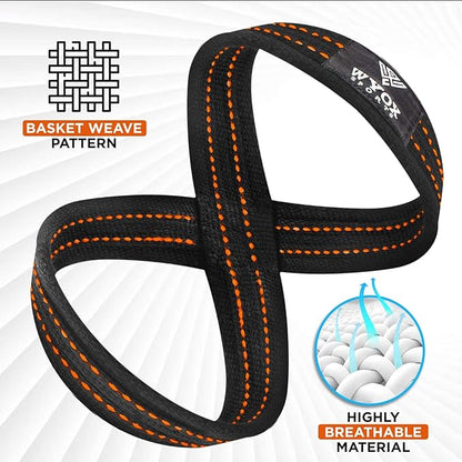 WYOX Figure 8 Weight Lifting Straps for Weightlifting Heavy Duty Deadlifting Workout Straps | Wrist Wraps Gym Equipment Gear Men Women PAIR