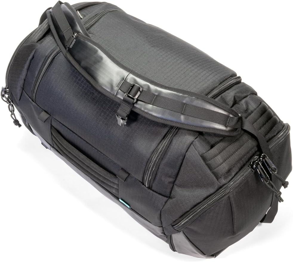 Orucase Janus Duffel 40L – Convertible Duffel Backpack for Cyclists | Removable Storage Pods, Ventilated Gear Pockets, Recycled Water-Resistant Materials, Smart Organization, Travel Bag - Black