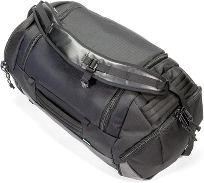 Orucase Janus Duffel 40L – Convertible Duffel Backpack for Cyclists | Removable Storage Pods, Ventilated Gear Pockets, Recycled Water-Resistant Materials, Smart Organization, Travel Bag - Black