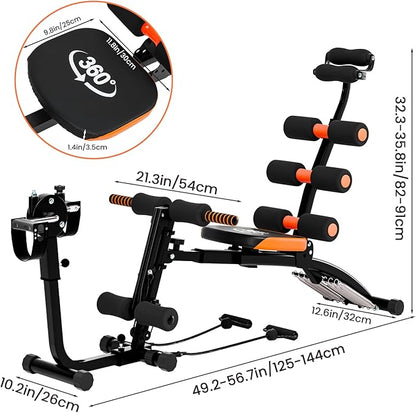 Multi Functional Adjustable Ab Trainer,Adjustable Ab Trainer Bench for Full Body Workout,Multi-Functional Sit Up Machine,Exercise Chair with 300 LBS Weight Capacity(US Fast Arrival)