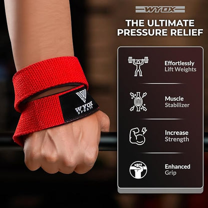 WYOX Figure 8 Weight Lifting Straps for Weightlifting Heavy Duty Deadlifting Workout Straps | Wrist Wraps Gym Equipment Gear Men Women PAIR