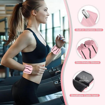 ADLIFE Adjustable Wrist Ankle Weights for Women Men Kids, 2 Lbs Wearable Arm Leg Weights Set of 2(1 Lb Each), Weighted Wristbands Exercise Weights for Walking Running Pilates Yoga Home Gym Workout