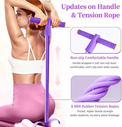 Pedal Resistance Bands with Handles, Durable 6-Tubes Multifunction Pedal Resistance Band, Natural Rubber Foot Pedal Resistance Bands, Fitness Resistance Bands for Abdomen, Waist, Arm, Leg