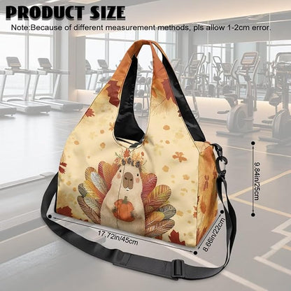 Gym Bag with Yoga Mat Holder Large Tote Bag With Multi Pockets for Women Men Dry Wet Separated Pocket Carryall Yoga Tote Bag for Pilates Travel Workout Office