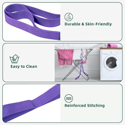Stretching Strap Yoga Straps for Physical Therapy, 10 Loops Non-Elastic Stretch Band for Pilates, Flexibility, Exercise and Gymnastics