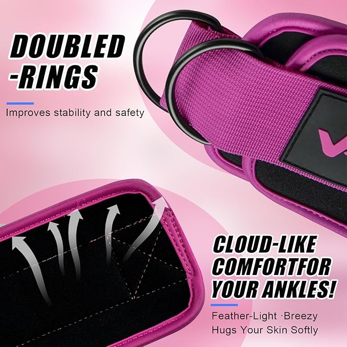 WHATAFIT Resistance Bands Set with Handles - Exercise Bands Home Gym Strength Training Equipment, Includes Door Anchor & Ankle Straps for Full Body Workout Bands, Physical Therapy