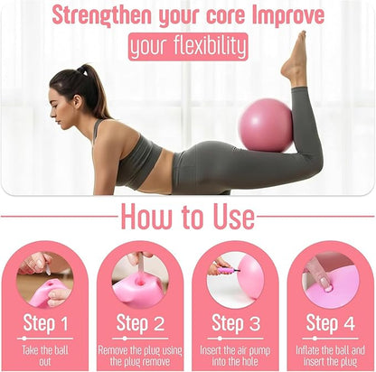 AMAVIK Pilates Kit 15-Pieces Home Workout Set with 5 Resistance Bands, Pilates Ring and Ball Set with Accessories-A Complete Pilates Set for Women to Improve Strength, Flexibility and Balance Body