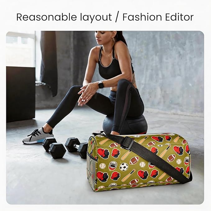 C&F BOGMOST Small Gym Bag for Women & Men,Small Lightweight Duffel Bag Carry On Bags Mini Duffel Travel Bag Waterproof Sports Bags for Workout/Sport/Trave,Sporty Style