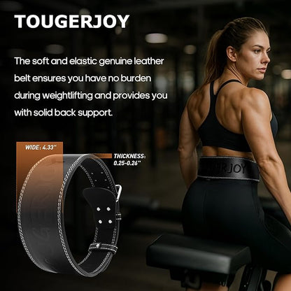 Women's Weight Lifting Belt 4 Inch Wide, Gym Powerlifting Belt for Women with Padded Lumbar Support, Adjustable Fitness Belt for Deadlift, Squats, Cross Training & Workout