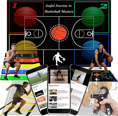 Basketball Training Equipment, Agility Footwork Training Mat, Dribble Trainer, Basketball Practice Aids to Improve Speed, Strength and Coordination