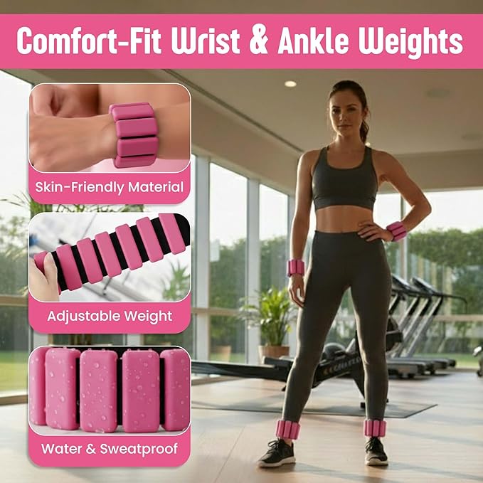 Pilates Kit 16- Pieces with Adjustable Resistance – Fitness Ring, Exercise Ball, Bands, Wrist Weights & Essential Pilates Equipment for Home Workouts - Versatile Fitness Accessories