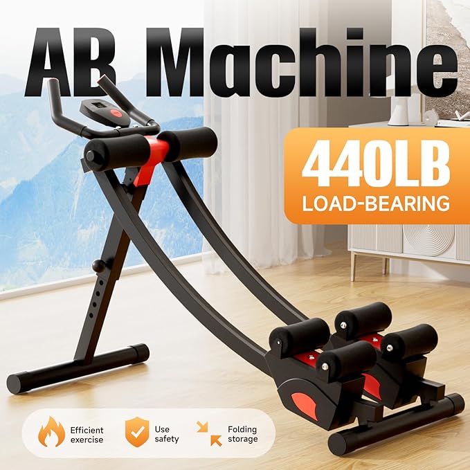 Ab machine, AB trainer machine,workout equipment for Home Gym Strength Training, Ab workout equipment, AB machine for stomach workout, Foldable abdominal trainer for Men and Women exercise