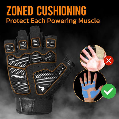 ATERCEL Gym Workout Gloves for Men and Women, Weight Lifting Gloves with Excellent Grip, Lightweight Fitness Gloves for Training, Cycling, Pull Ups, Exercise, Climbing, Rowing and Weightlifting