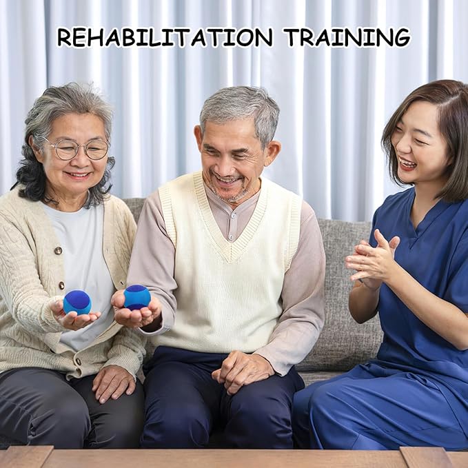 YARNOW Portable Mini Hand Grip Strength Trainer Ball for Finger Strengthening and Rehabilitation Tpr Fabric Hand Exerciser for Stress Relief and Concentration Improvement Light Blue