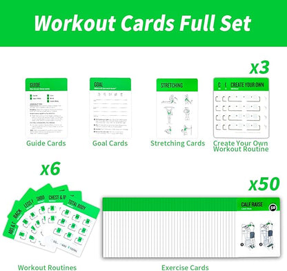 Gym Equipment Workout Cards, 62 Exercises Cards Deck Large Size 5" x 3.5" Fitness Cards for Women & Men, Beginner Fitness Guide to Training Exercises at Home or Gym