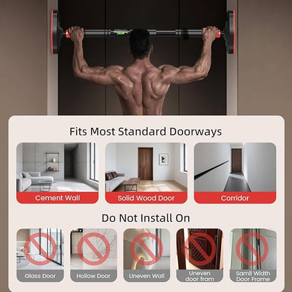 Adjustable Doorway Pull-Up Bar for Home Gym, Multi-Position Chin-Up & Pull-Up Bar for Upper Body Workouts