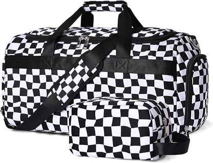 Sports Gym Bag for Men Women, Large Travel Duffle Bag with Shoe Compartment and Wet Pocket, Lightweight Weekender Overnight Bag Fitness Workout Bags for Sports, Gym, Travel