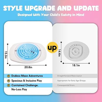 Maze Balance Board for Kids, 3 Replaceable Labyrinth Boards 140lbs Capacity - Sensory Integration & Proprioceptive Training Wobble Board for Therapy/Ski/Surf Prep