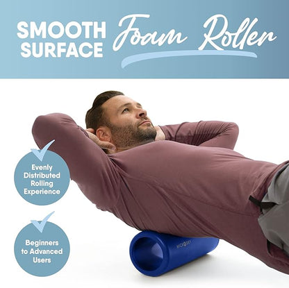 MICRODRY Deluxe Fitness Foam Back Roller for Muscle Relief, Roller for Yoga, Stretching, Deep Tissue Firm Massage & Trigger Point Release, Exercise Workout at Home or Gym, 13x5.3, Blue