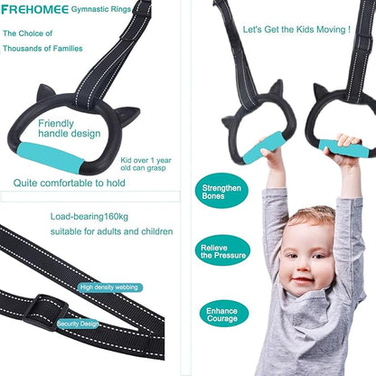 New Professional Gymnastic Rings,Both for Adults and Kids,Support 550 LBS,Home Fitness Equipment,Indoor and Outdoor Pull-up Bar for Stretching and Height Increase,with Adjustable Straps