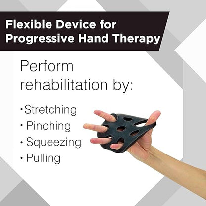 THERABAND Hand Xtrainer, Non-Latex Hand Exerciser for Progressive Hand Therapy, Strengthen Fingers, Hands and Forearms, Grip Trainer, Strengthener, Helps Relieve Joint Pain, Black, Heavy, Advanced