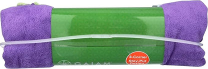 Gaiam Yoga Towel - Mat Sized Active Dry Non Slip Moisture Wicking Sweat Absorbent Microfiber Hot Yoga Towel for Women & Men | Stay-Put Corner Pockets (70" Long x 26" Wide)