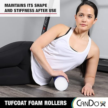 CanDo Premium TufCoat Blue Coated Foam Rollers for Muscle Restoration, Massage Therapy, Rehabilitation, Sport Recovery and Physical Therapy for Home, Clinic and Gym