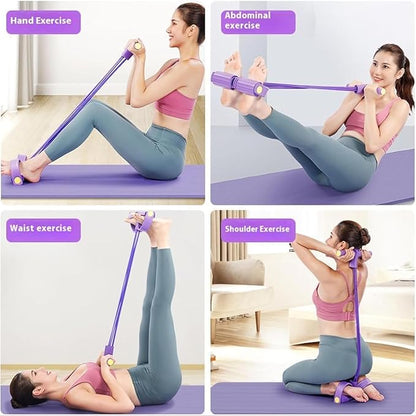 Pedal Resistance Band with Handle, 21 Fitness Resistance Bands, 6-Tube Foot Pedal Resistance Band for Home Workout, Multifunction Pedal Puller Resistance Band for Abdomen, Waist, Arms & Legs
