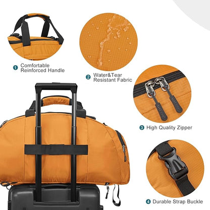 G4Free 40L 3-Way Duffle Bag Backpack Gym Bag for Men Women Sports Duffel Bag with Shoe Compartment Travel Backpack Luggage