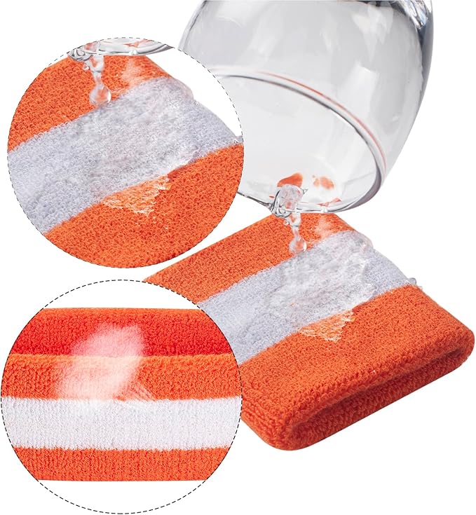 Sweatbands Headband and Wrist Set, Cotton Sweat Band for Athletic Men and Women, Sweatbands Sports Headbands for Working Out, Running, Basketball, Tennis, Yoga