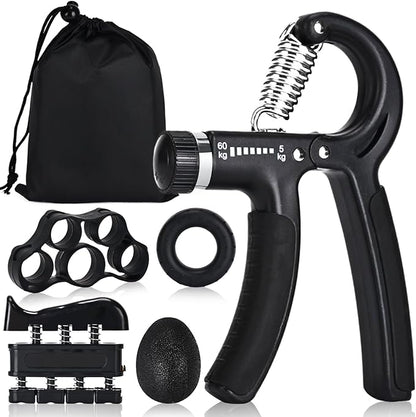 Hand Grip Strengthener,Grip Strength Trainer,22-132 Lbs Adjustable Resistance Forearm Exerciser Workout for Rehabilitation Athletes Climbers Musicians