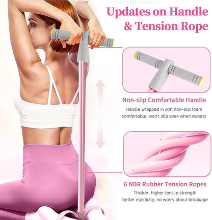 Pedal Resistance Bands with Handles, Durable 6-Tubes Multifunction Pedal Resistance Band, Natural Rubber Foot Pedal Resistance Bands, Fitness Resistance Bands for Abdomen, Waist, Arm, Leg